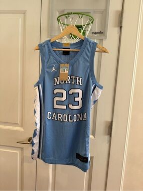 Jordan North Carolina 23 Basketball Jersey - Carolina Blue & White
